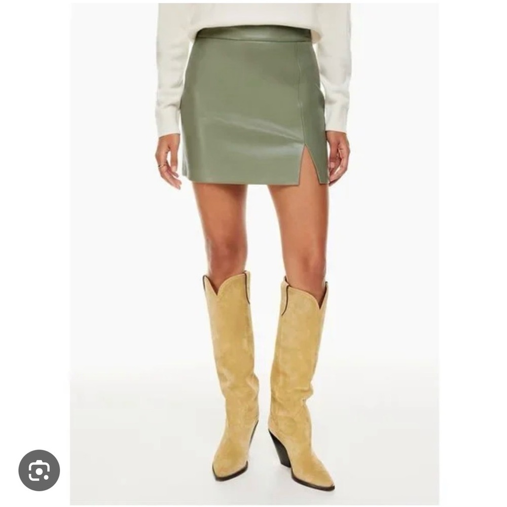 Wilfred light green Leather Mini Skirt